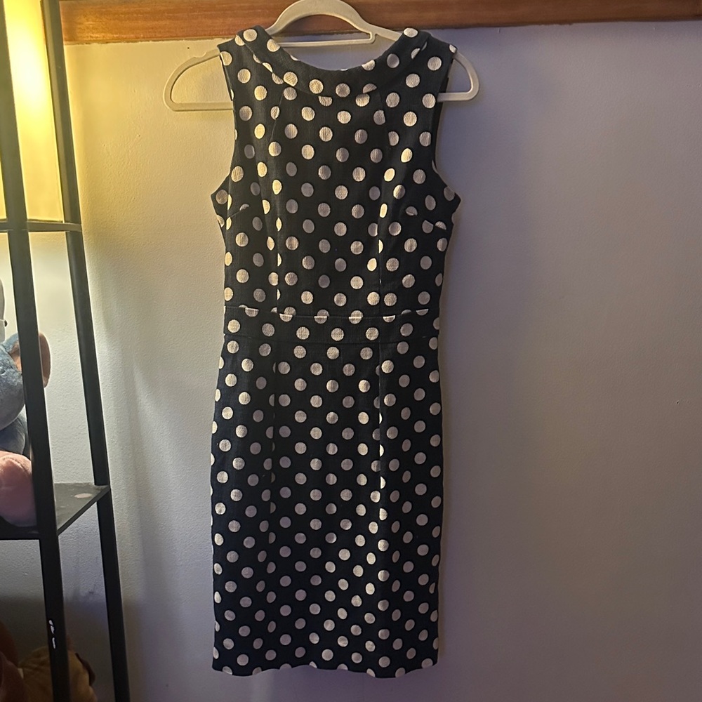 Boden Black and White Polka Dot Midi Dress